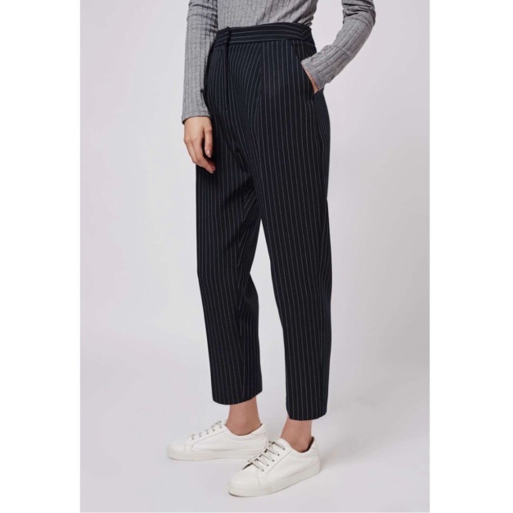 Navy Pinstripe Cigarette Trouser
